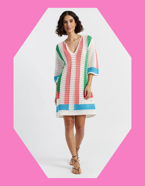 Chinti & Parker Crochet Mini Dress, Multi (MULTI), large