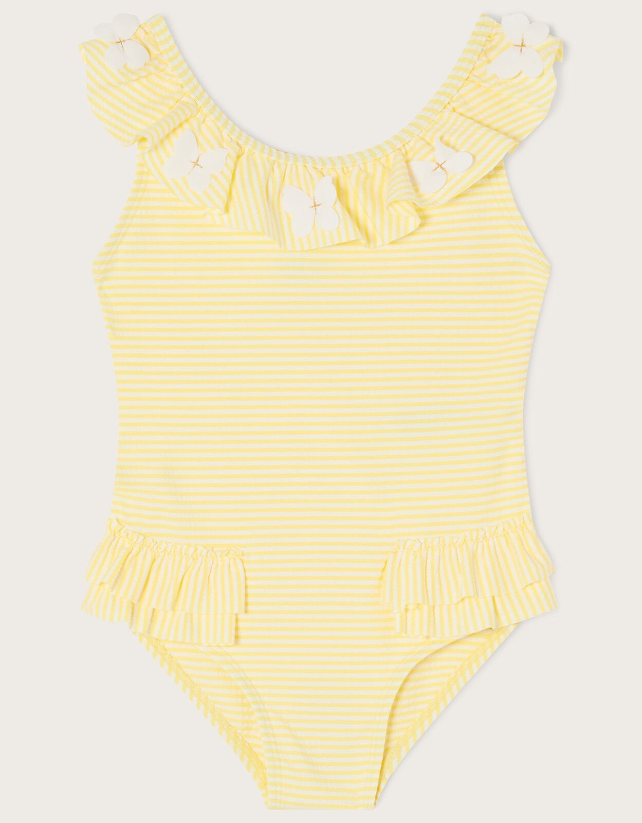 Baby Seersucker Ruffle Swimsuit Yellow