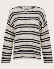 Sarah Stripe Jumper, Ivory (IVORY), large