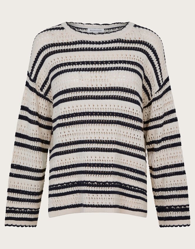 Sarah Stripe Jumper, Ivory (IVORY), large