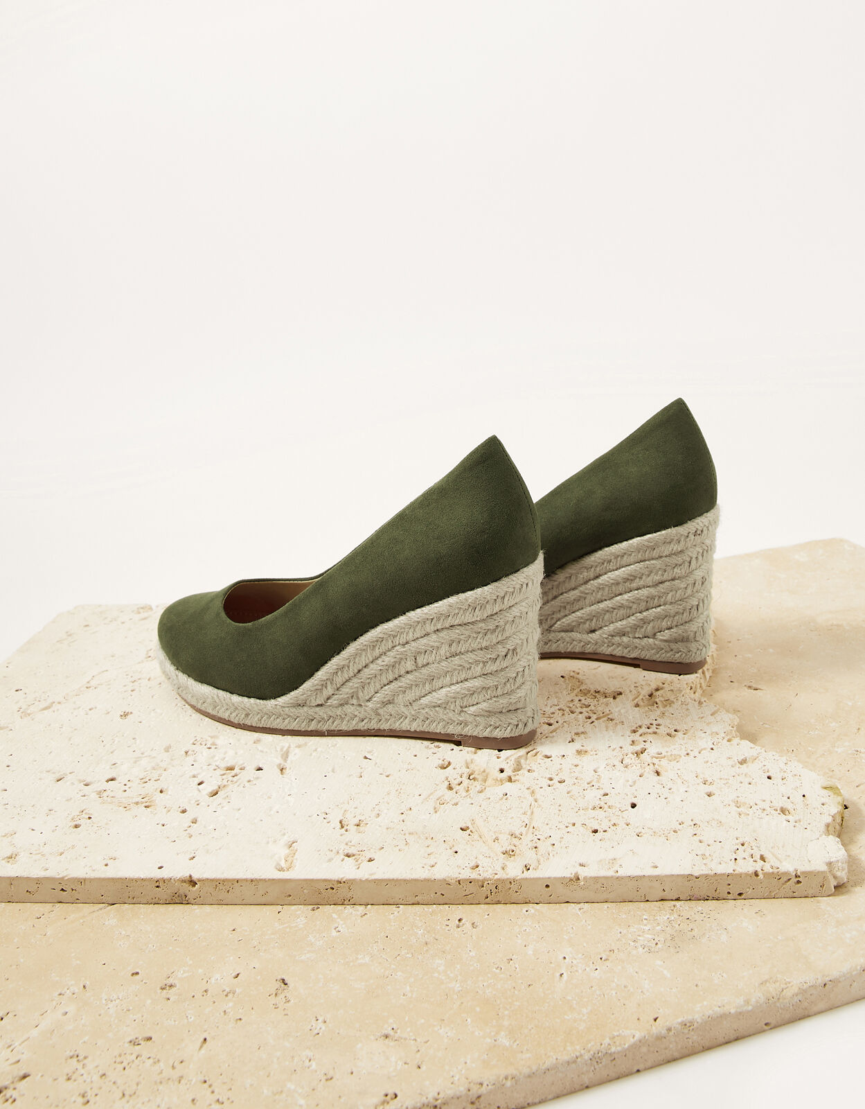 Olive green espadrille wedges top