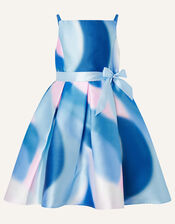 Mermaid Marble Hi-Low Dress, Blue (BLUE), large