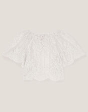 Lola Lace Short Sleeve Jacket, Ivory (IVORY), large