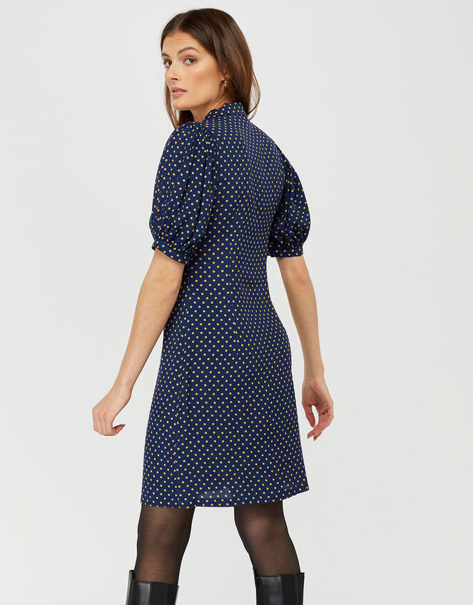 Livvy Spot Print Dress, Blue (NAVY), large