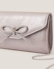 Sia Diamante Bow Clutch Bag, DARK SILVER (DARK SILVER), large