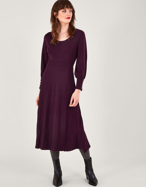 Scoop Neck Dress with LENZING™ ECOVERO™, Red (WINE), large