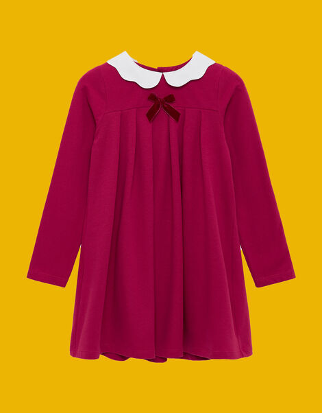 Trotters Anna Petal Collar Dress Purple, Purple (RASPBERRY), large