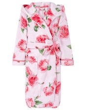 Chunky Rose Print Robe with Recycled Polyester, Pink (PINK), large