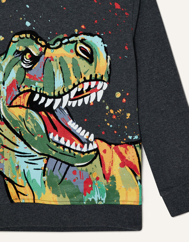 Splatter Dinosaur Hoody , Grey (CHARCOAL), large