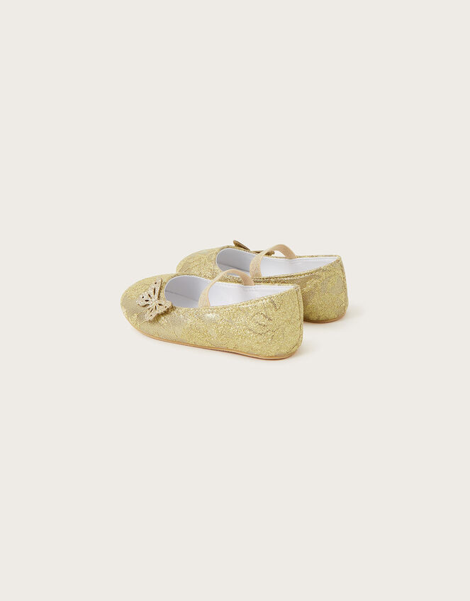 Lace Butterfly Walker Shoes, Gold (GOLD), large