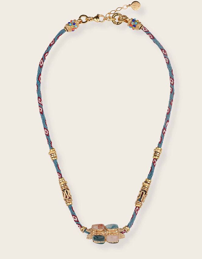 Gas Bijoux Lima Talisman Stone Hand-Woven Cord Necklace, , large