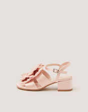 Double Bow Heeled Sandals, Pink (PINK), large