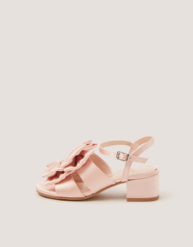 Double Bow Heeled Sandals, Pink (PINK), large