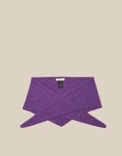 East Issy Knitted Triangle Scarf, VIOLET, large