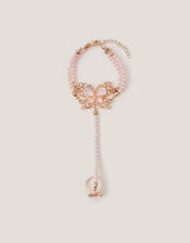 Butterfly Linked Bracelet & Ring Set, Pink (PINK), large