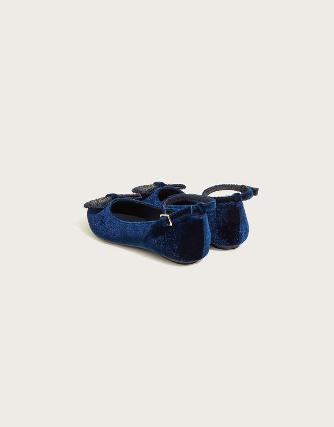 Sparkle Bow Ballerina Flats, Blue (NAVY), large