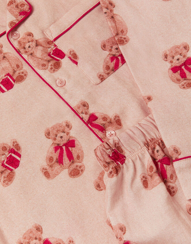Teddy Bear Print Long Christmas Pyjamas Set, Cream (CREAM), large
