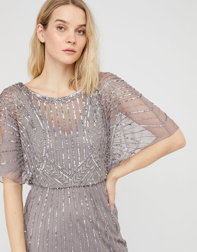 Tatiana Embellished Maxi Dress, Grey (GREY), large