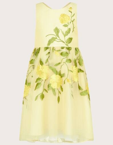 Roses Embroidered Dress, Yellow (LEMON), large
