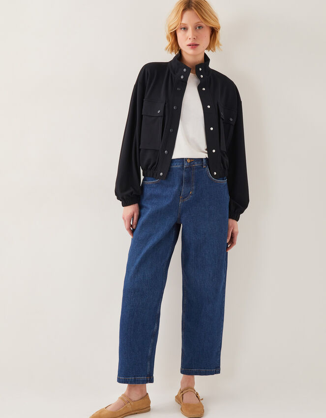 Jen Jersey Utility Jacket, Black (BLACK), large