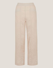Lucy Short Straight Leg Linen Pants, Natural (NATURAL), large