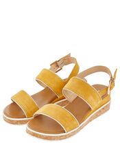 Frida Cork Flatform Sandals, Yellow (OCHRE), large