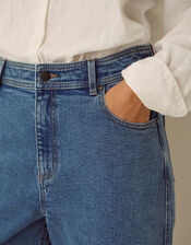 Hallie Regular Crop Wide Leg Jeans, Blue (MID AUTHENTIC BLUE), large
