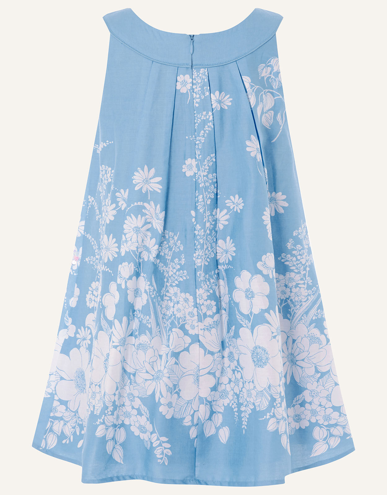 Floral Embellished Swing Dress Blue Girls Coats Jackets