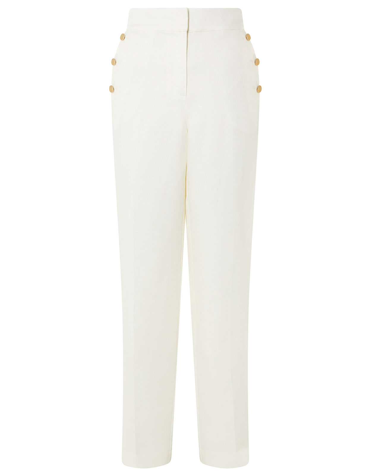 Smart Regular Length Trousers in Linen 