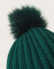 Knit Bobble Hat, Teal (TEAL), large