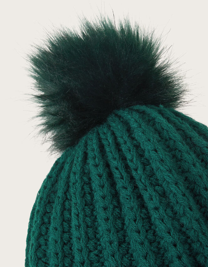 Knit Bobble Hat, Teal (TEAL), large