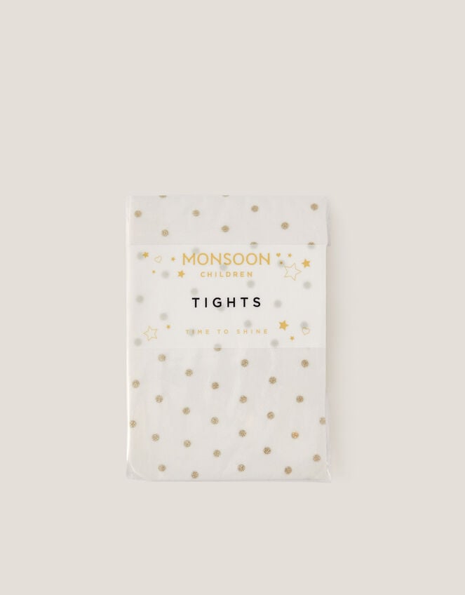 Glitter Spot Tights, Gold (GOLD), large