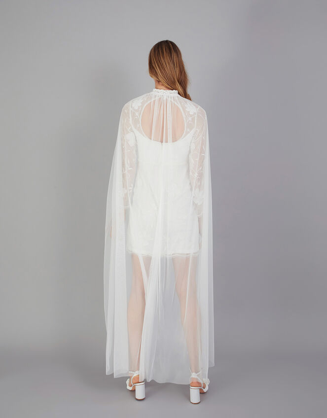 Pearl Trim Bridal Cape, , large