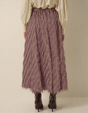 Fayana Fringe A-Line Midi Skirt, Mink (MINK), large