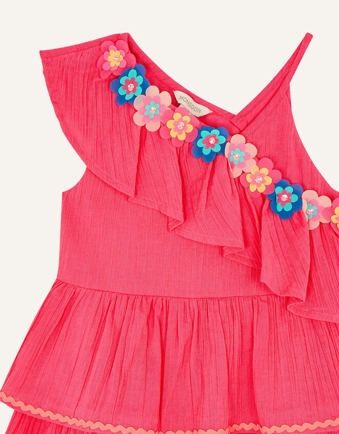 Fiesta Flower Frill Dress, Pink (BRIGHT PINK), large