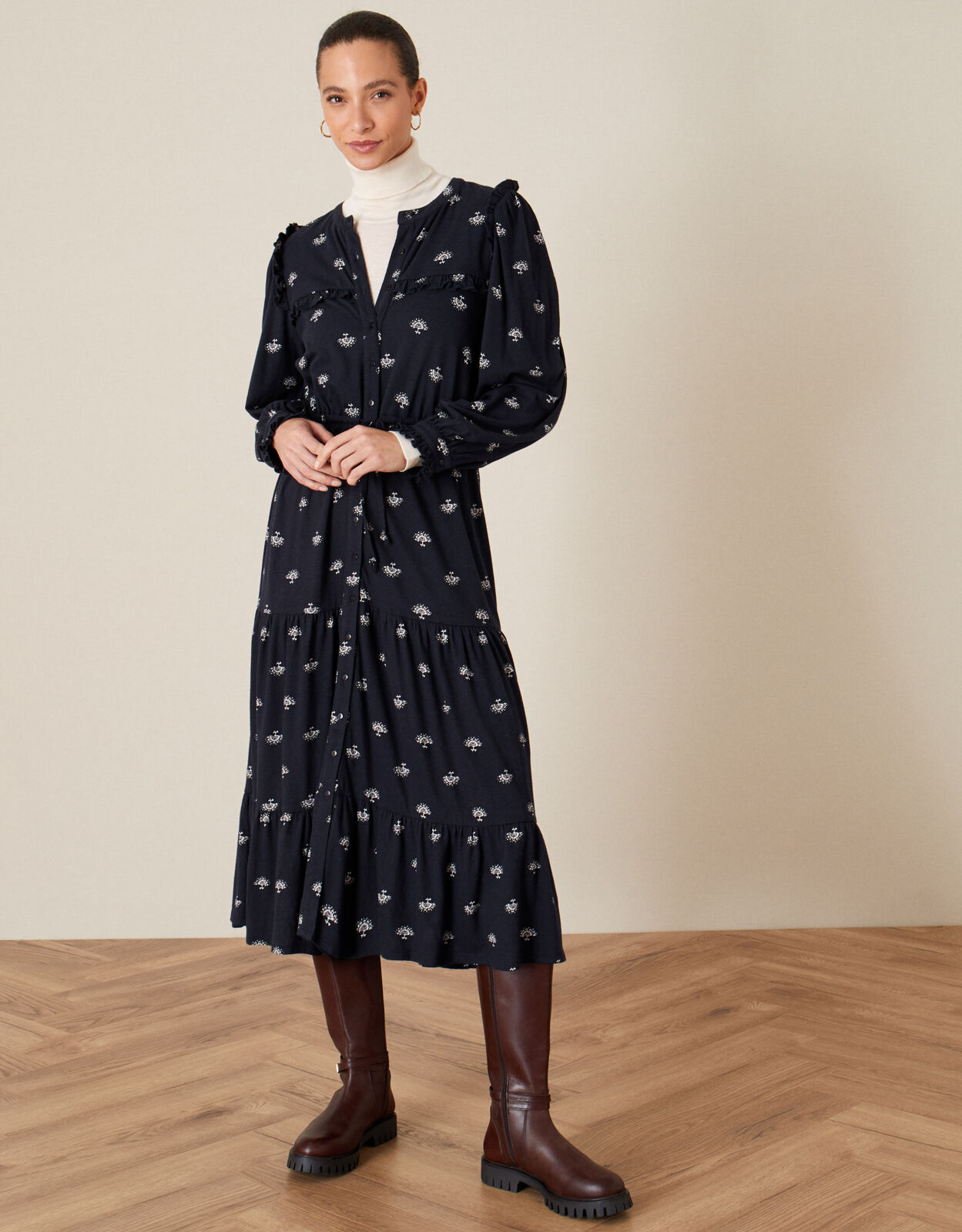 drawstring jersey dress