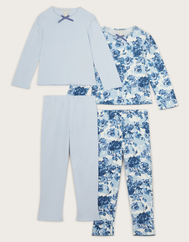 2-Pack Pointelle Pyjama Set, Blue (BLUE), large