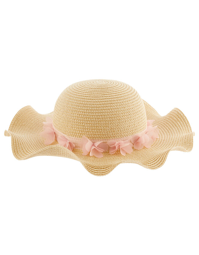 Macaroon Butterfly Floppy Hat , Natural (NATURAL), large