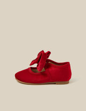 Baby Bow Velvet Walkers, Red (RED), large