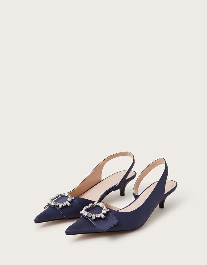 Nina Diamante Slingback Heels, Blue (NAVY), large