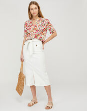 Julissa Floral Blouse in Organic Cotton, Ivory (IVORY), large