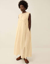 East Winnie Broderie Cotton Dress, White (WARM IVORY), large