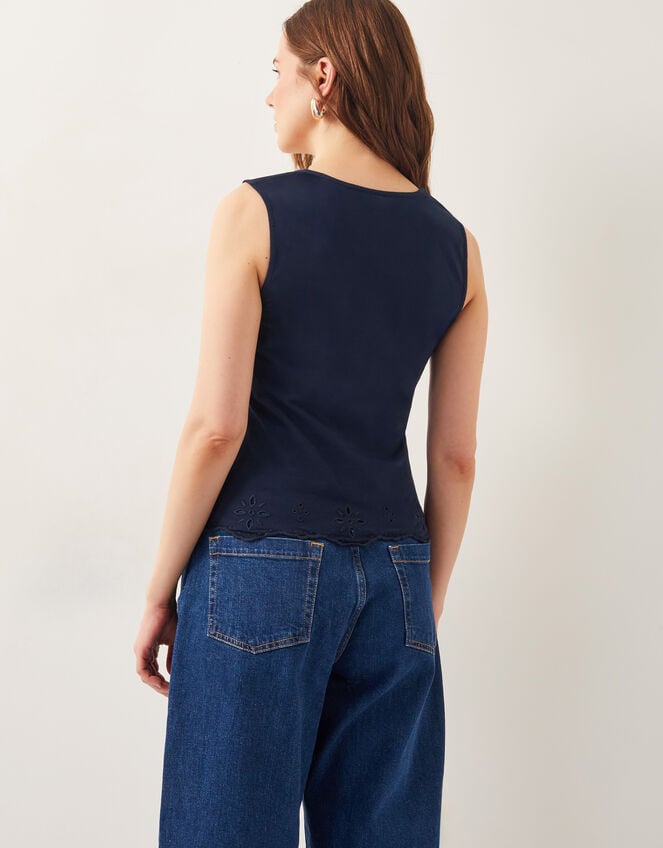 Cara Cutwork Cami Top, Blue (NAVY), large