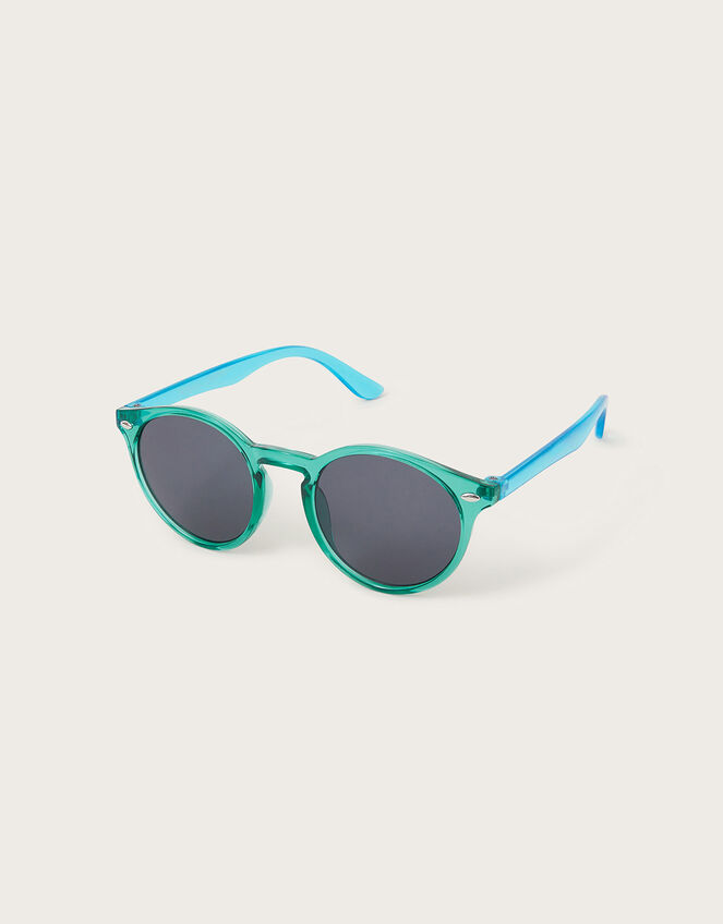 Round Colour Block Sunglasses, , large