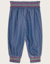 Baby Stitch Detail Chambray Trousers, Blue (BLUE), large