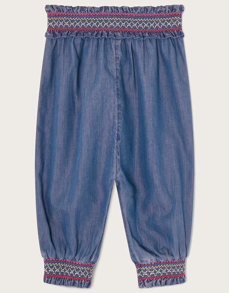 Baby Stitch Detail Chambray Trousers, Blue (BLUE), large