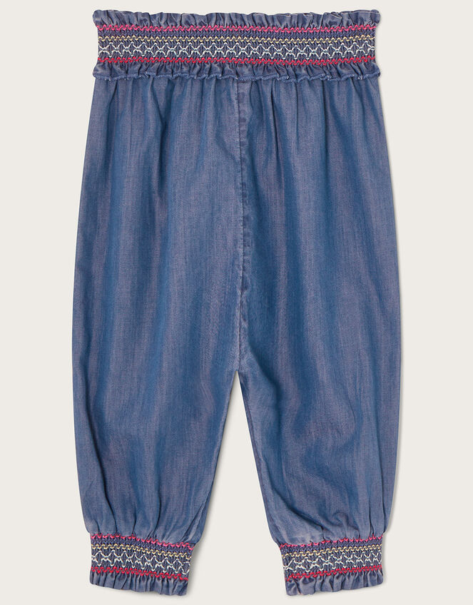 Baby Stitch Detail Chambray Trousers, Blue (BLUE), large