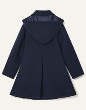 Bow Brooch Swing Coat, Blue (NAVY), large