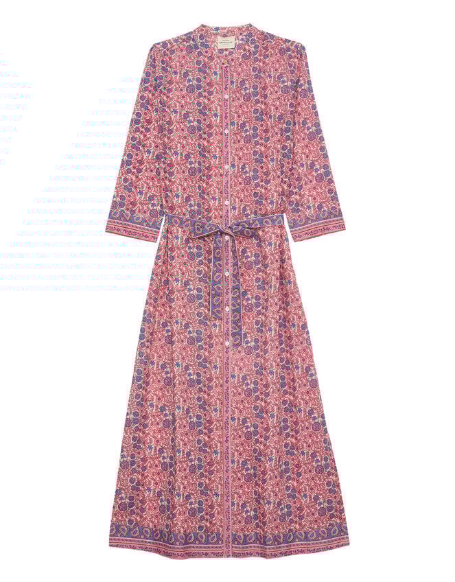 Petite Mendigote Ramara Floral Print Midi Dress, Pink (PINK), large