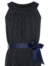 Shimmer Halter Jumpsuit, Blue (NAVY), large